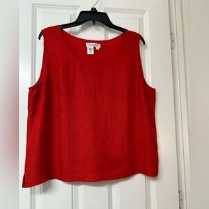 PXL Coldwater Creek Red Fully lined Sleeveless Blouse